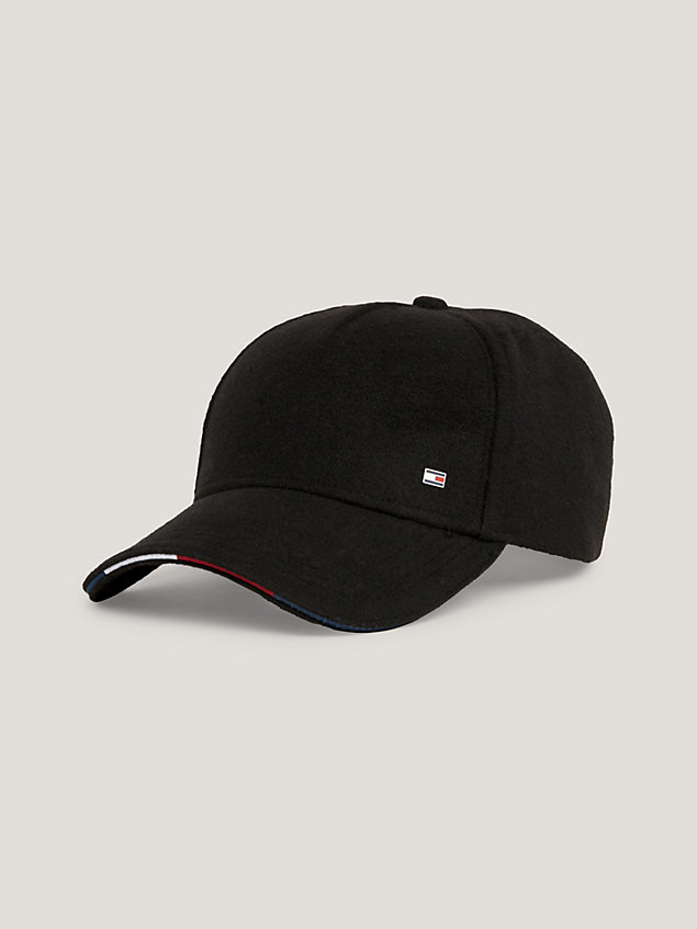 black elevated signature flag cap for men tommy hilfiger