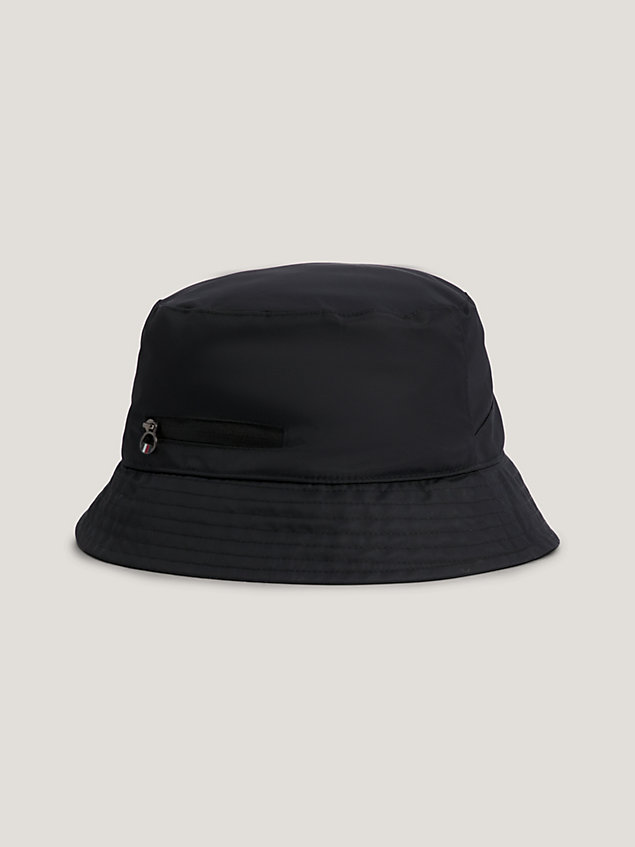 black th tech recycled bucket hat for men tommy hilfiger