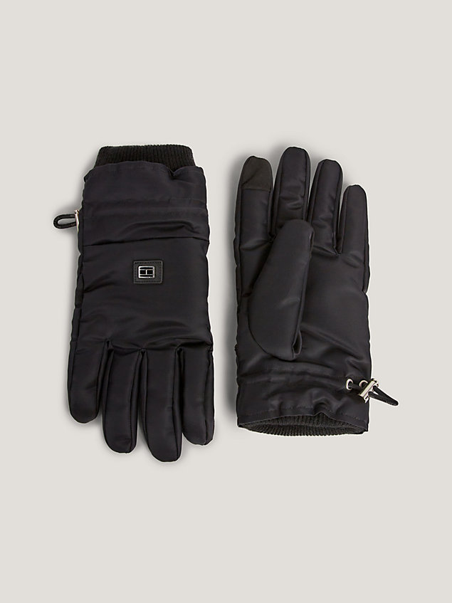 black rękawiczki th tech z regulacją dla mężczyźni - tommy hilfiger