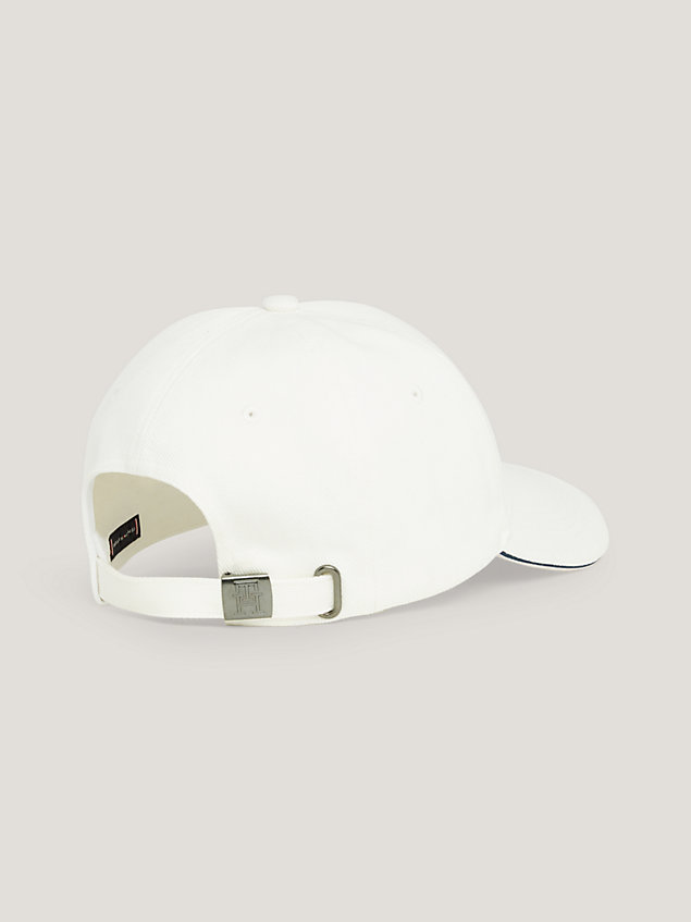 white sygnowana czapka z daszkiem z monogramem th dla mężczyźni - tommy hilfiger