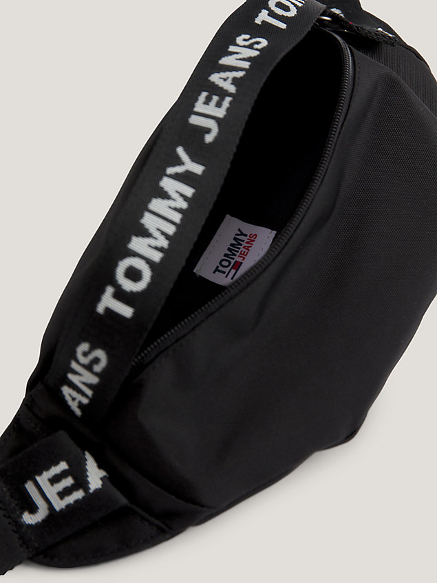 black essential recycled repeat logo bum bag for men tommy jeans