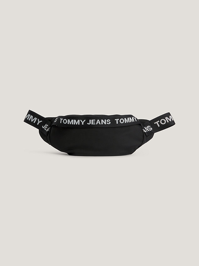 black essential gürteltasche aus recycling-material für herren - tommy jeans