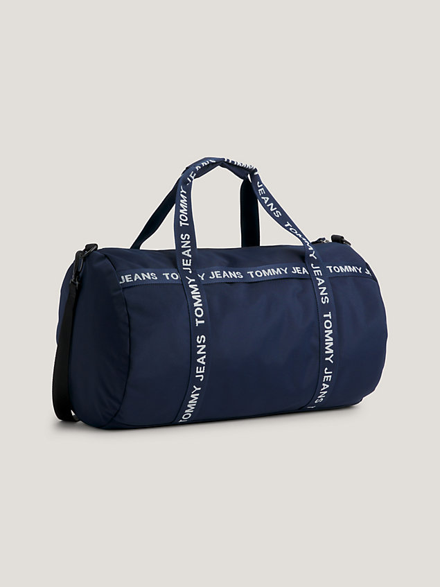 sac de sport essential recyclé à motif logo blue pour hommes tommy jeans