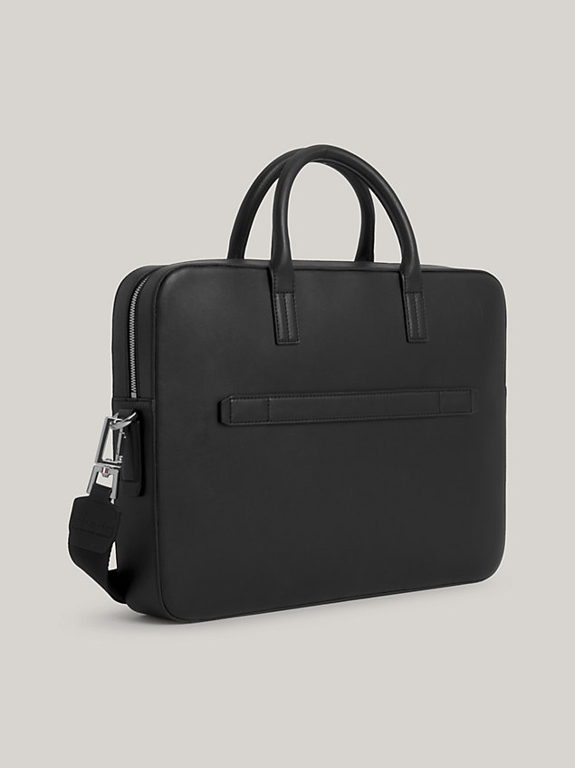 black th monogram embossed laptop bag for men tommy hilfiger