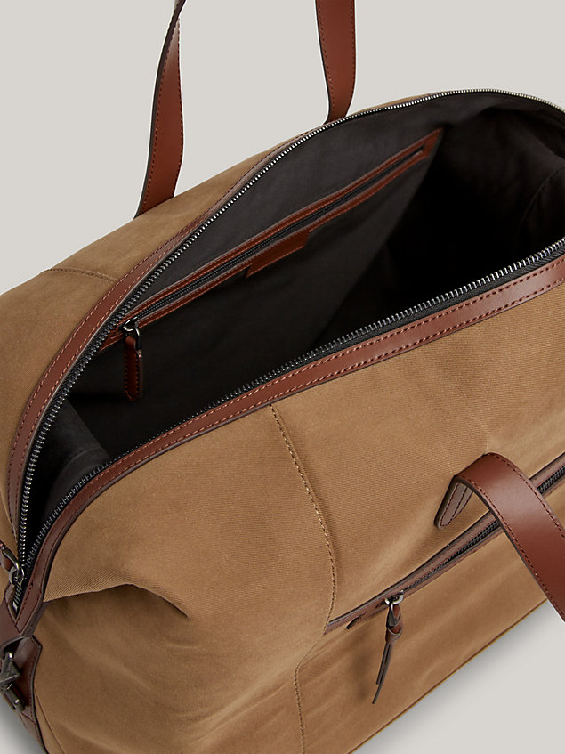 brown classic prep duffel bag for men tommy hilfiger