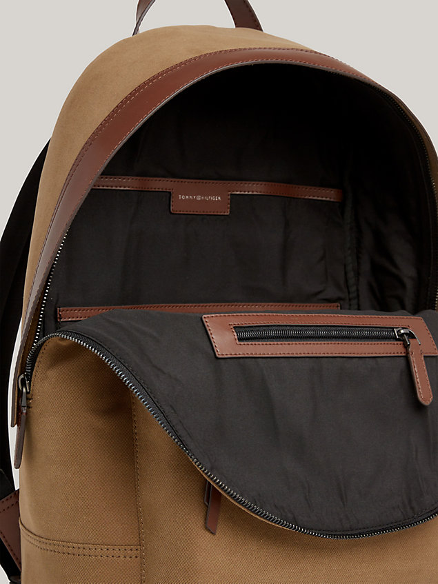 brown plecak classics prep o fasonie kopułowym dla mężczyźni - tommy hilfiger
