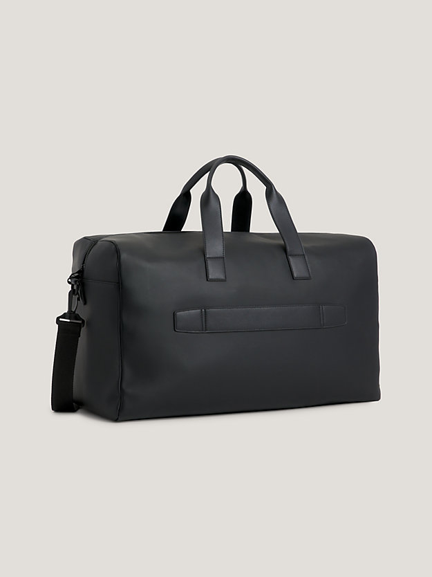 czarny torba weekendowa essential z logo dla mężczyźni - tommy hilfiger