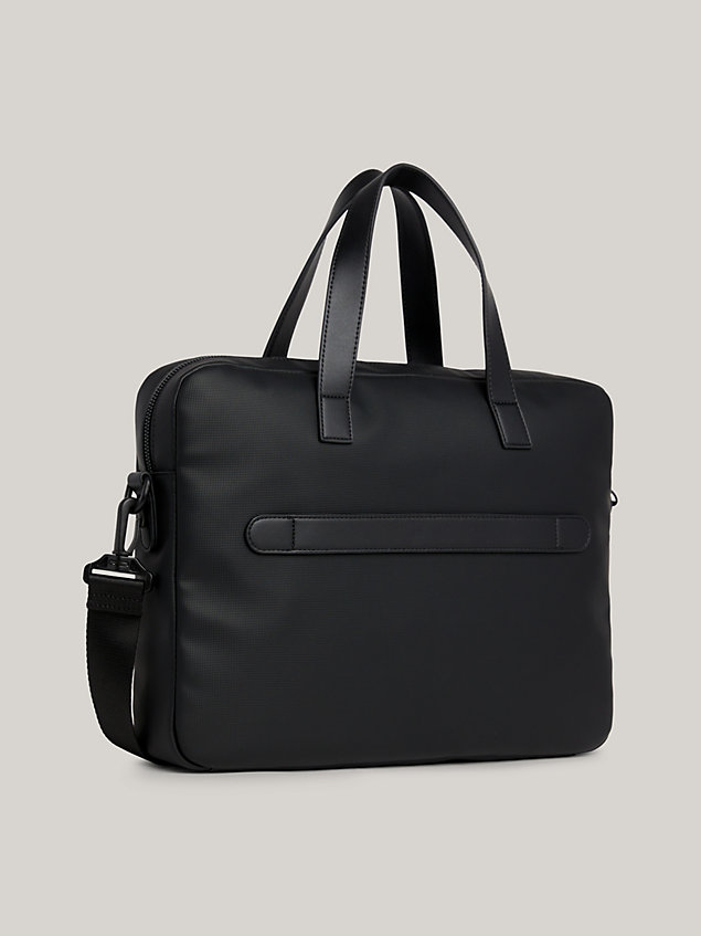 black torba na laptopa essential z piki z logo dla mężczyźni - tommy hilfiger