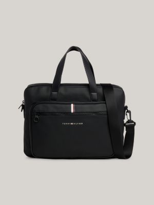 Tommy Hilfiger th Monogram-Embossed Leather Backpack - Black