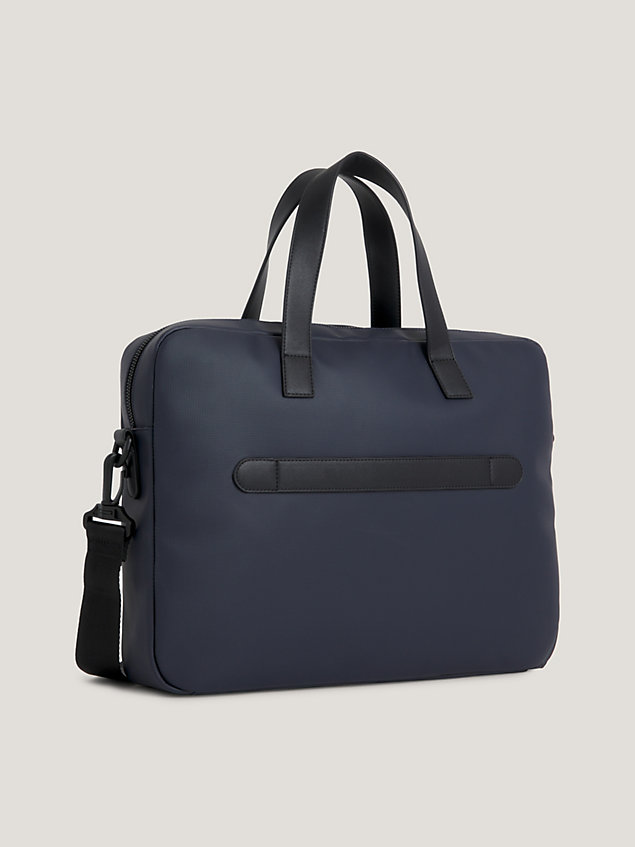 blue essential pique logo laptop bag for men tommy hilfiger