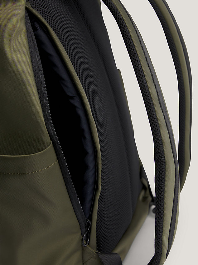 khaki hilfiger monotype roll-top backpack for men tommy hilfiger