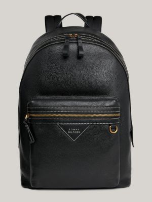 Premium Leather Pebble Grain Backpack | Black | Tommy Hilfiger