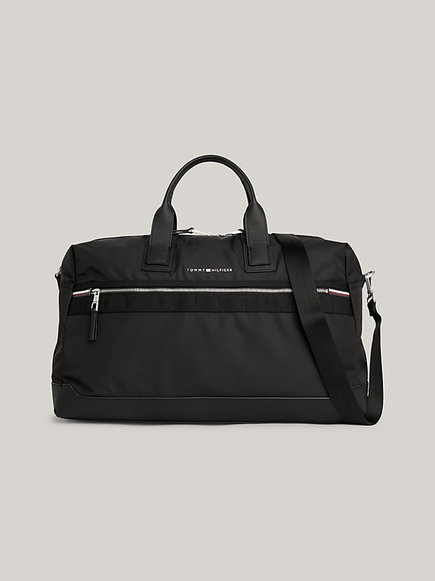 black elevated duffel bag for men tommy hilfiger