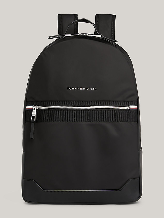black elevated logo dome backpack for men tommy hilfiger