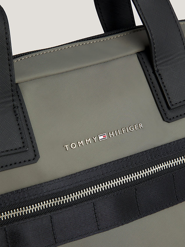 grey elevated logo laptop bag for men tommy hilfiger