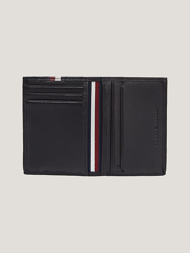 black signature premium leather card wallet for men tommy hilfiger