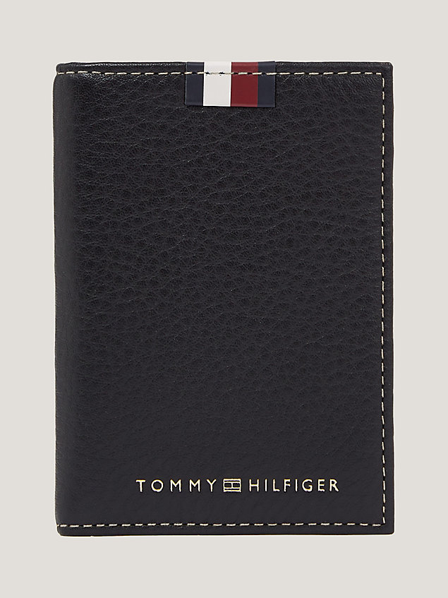 black signature premium leather card wallet for men tommy hilfiger