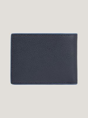 Leather Pebble Grain Bifold Wallet BLUE Tommy Hilfiger