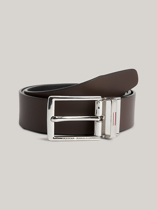black double buckle leather belt gift set for men tommy hilfiger