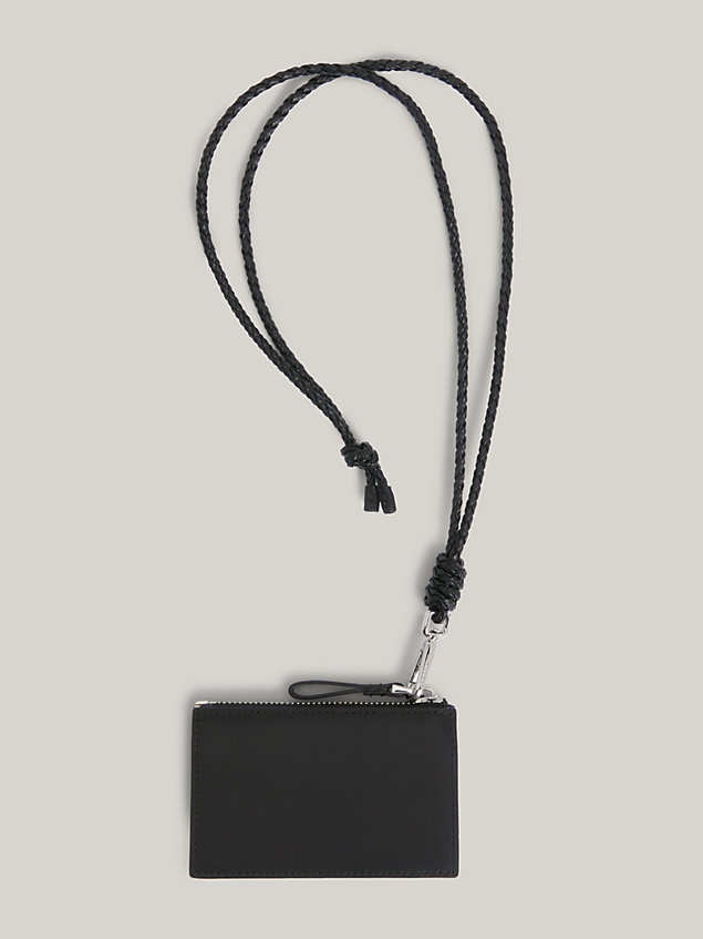black leather hanging accordion wallet gift set for men tommy hilfiger