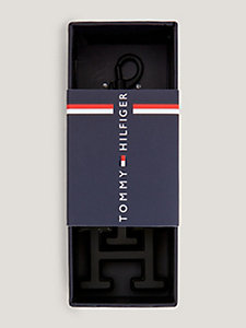 schwarz schlüsselanhänger mit monogramm inkl. geschenkbox für herren - tommy hilfiger