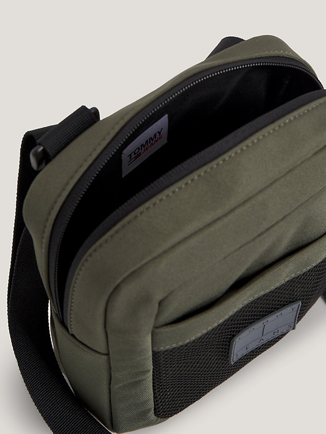 green mesh detail recycled reporter bag for men tommy jeans