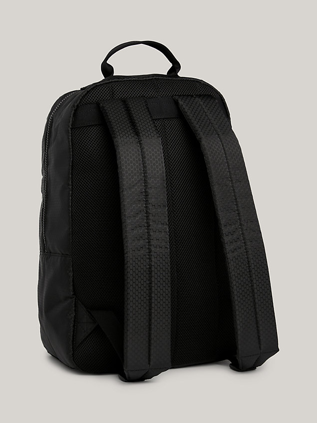 black toggle cord recycled skateboard backpack for men tommy jeans