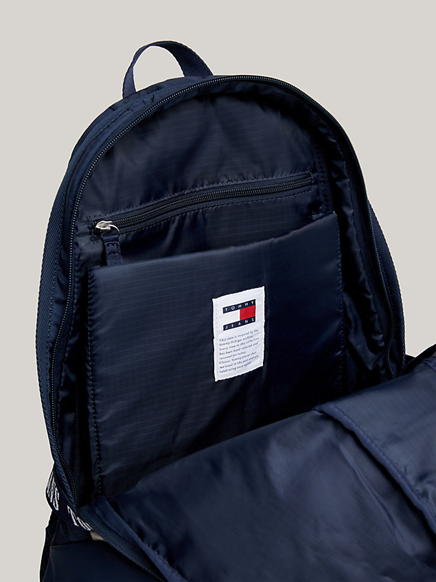 blue heritage elevated recycled backpack for men tommy jeans