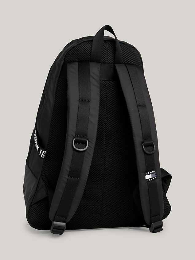 black heritage elevated recycled backpack for men tommy jeans