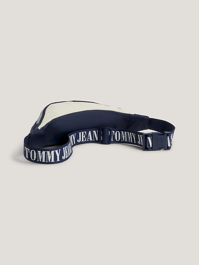 blue heritage badge recycled bum bag for men tommy jeans