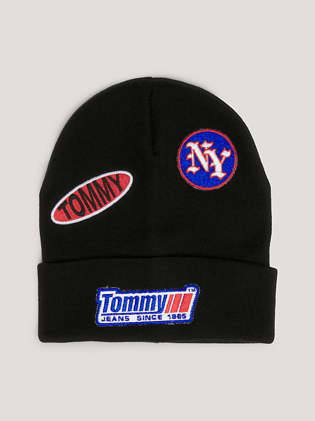 black 2-pack patch beanies gift set for men tommy jeans