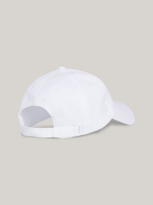 white baseball-cap mit verlängerter flag-stickerei für herren - tommy jeans