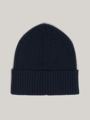 blue rippstrick-beanie mit flag für herren - tommy jeans