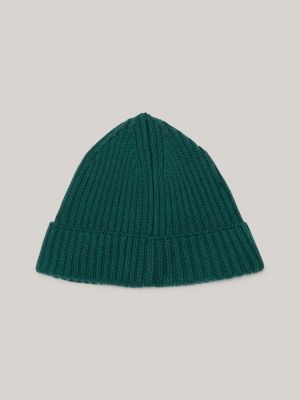green rippstrick-beanie mit flag für herren - tommy jeans
