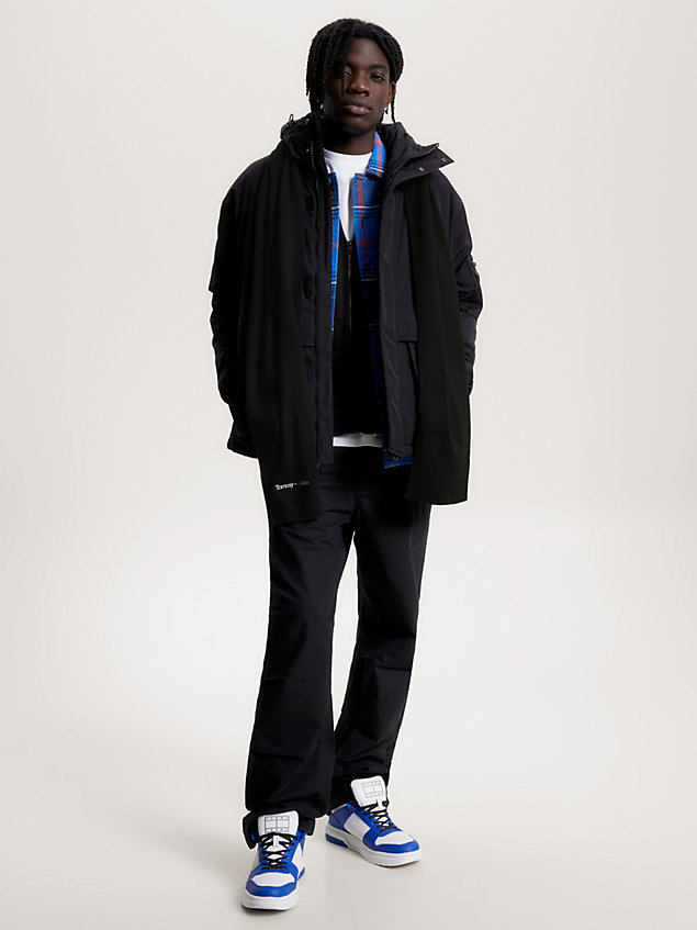 bufanda con logo bordado black de hombre tommy jeans