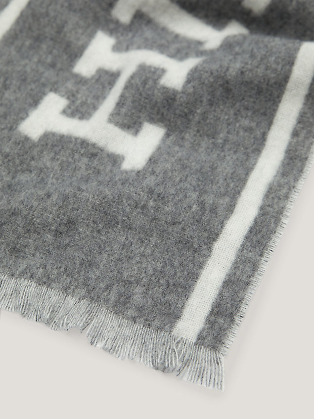 grey hilfiger monotype wool scarf for men tommy hilfiger