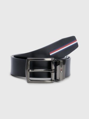 Denton Reversible Leather Belt, Blue