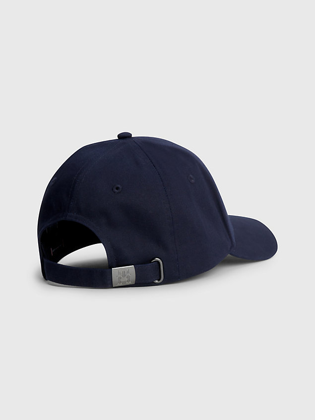blue sygnowana czapka z daszkiem z monogramem th dla mężczyźni - tommy hilfiger