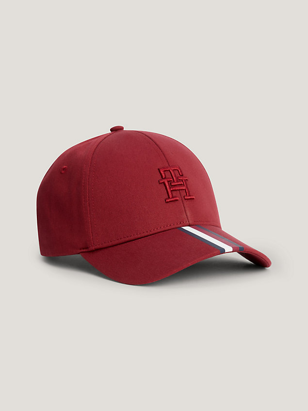 red th monogram signature baseball cap for men tommy hilfiger