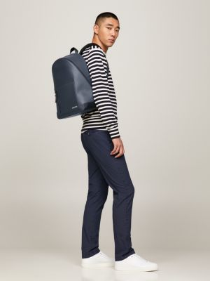 Pique Textured Laptop Backpack Blue Tommy Hilfiger