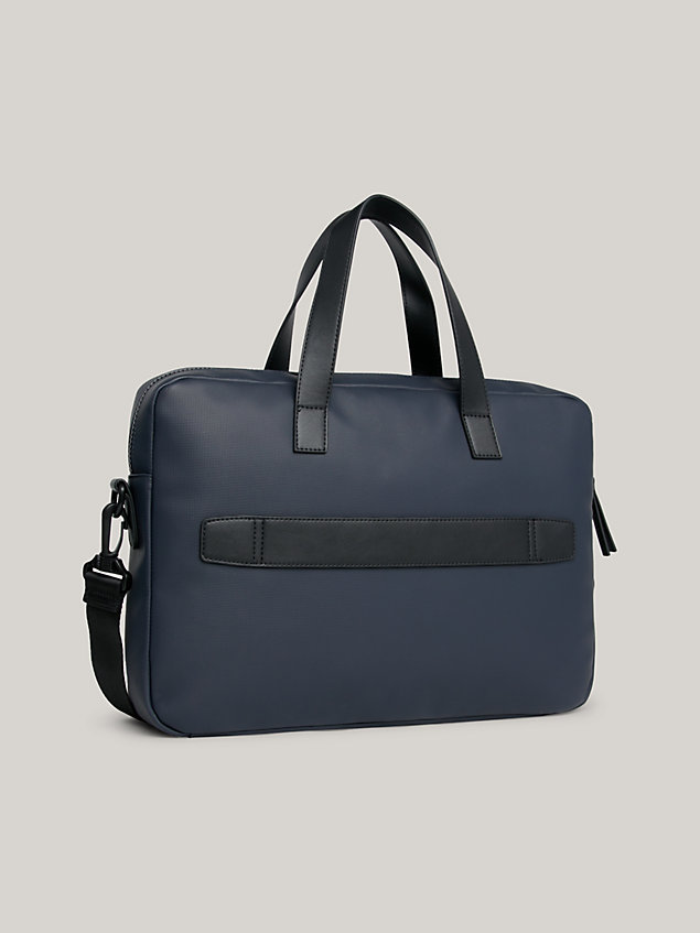 blue hilfiger monotype slim pique laptop bag for men tommy hilfiger