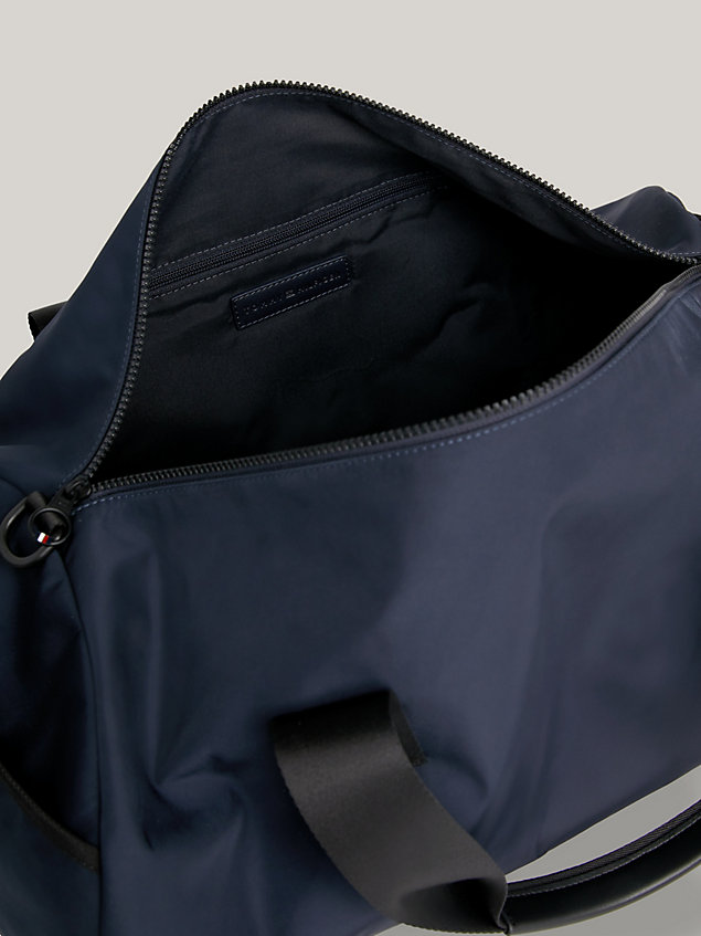blue double zip logo duffel bag for men tommy hilfiger