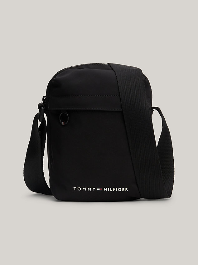 black essential small reporter bag for men tommy hilfiger
