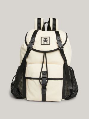 Mochila con bolsillos deportivos de malla Beige Tommy Hilfiger