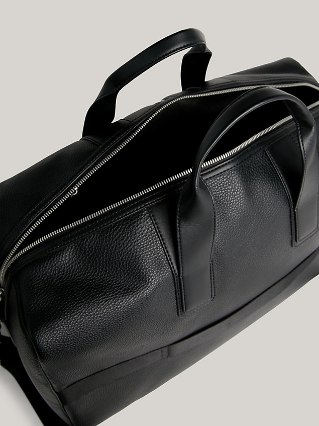 black torba podręczna z sygnowaną tasiemką dla mężczyźni - tommy hilfiger