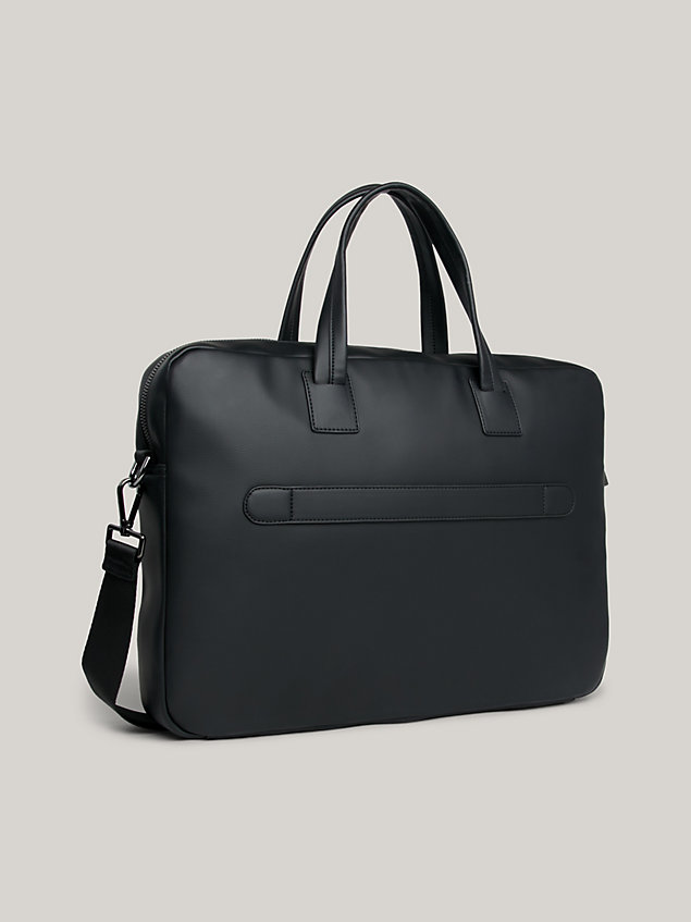 black signature laptop bag for men tommy hilfiger