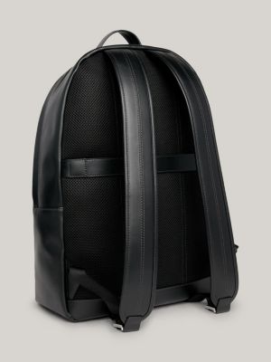 Tommy hilfiger black leather backpack sale