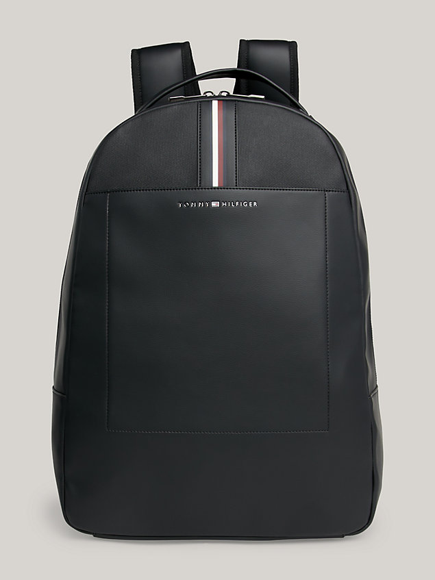black signature logo backpack for men tommy hilfiger