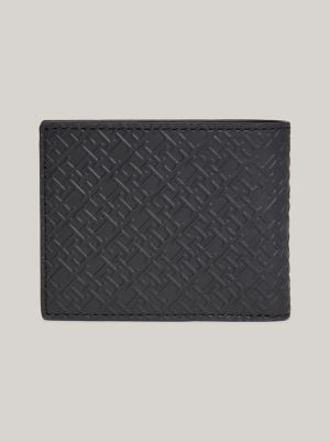 [Sie können echte Produkte zu günstigen Preisen kaufen!] TH Monogram Black Credit Leather | Hilfiger Tommy Card Wallet Small 