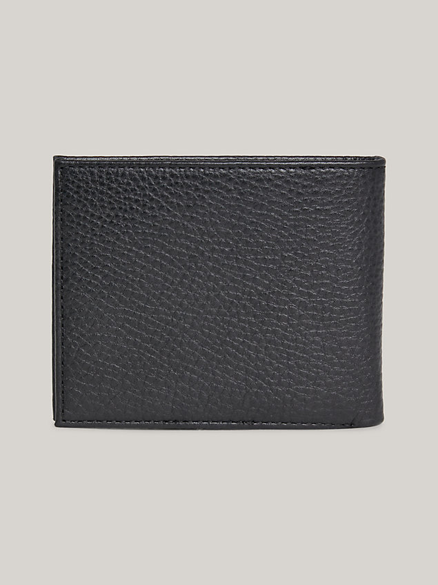 black small leather credit card bifold wallet for men tommy hilfiger